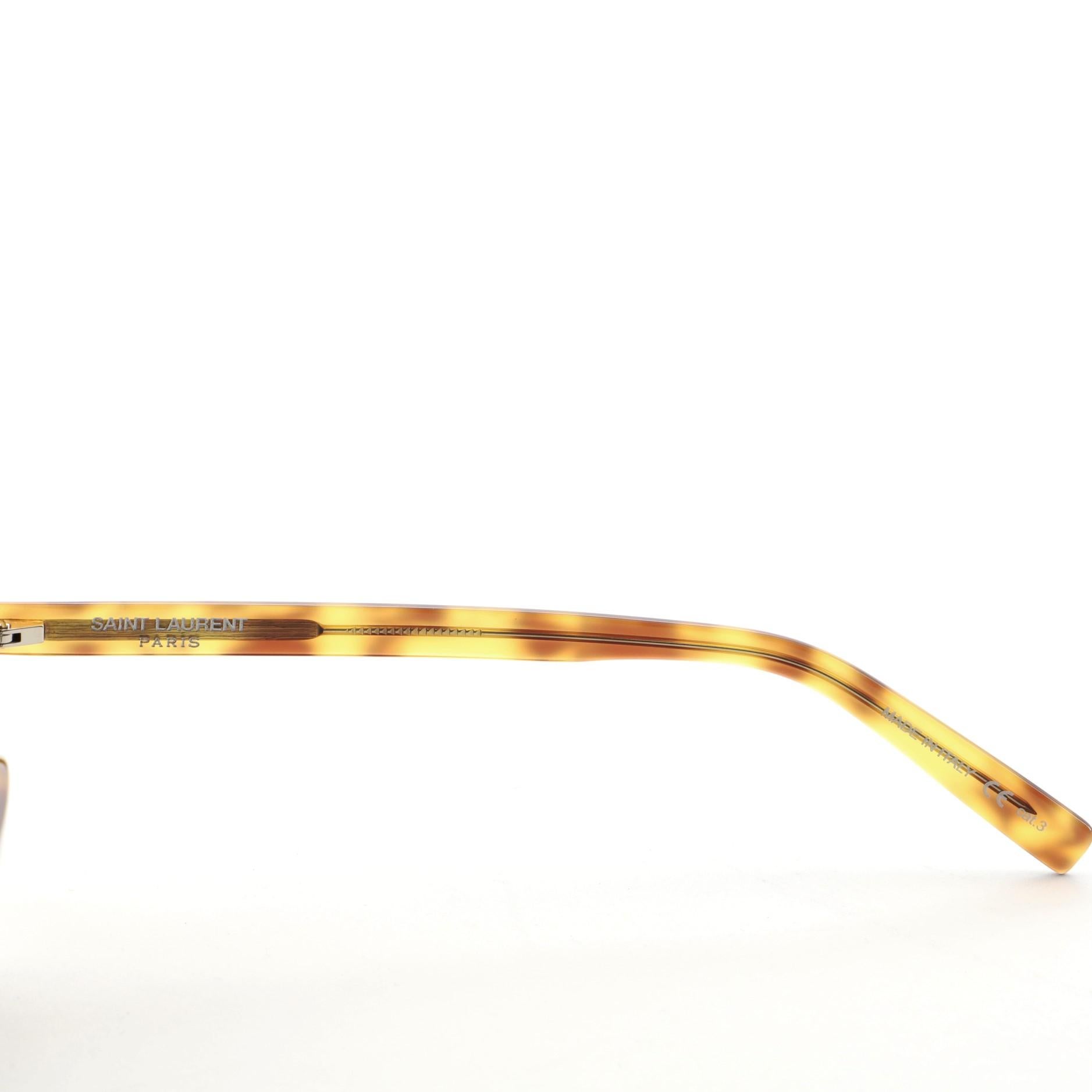 Black Saint Laurent Slim Wayfarer Sunglasses Tortoise Acetate Brown For Sale