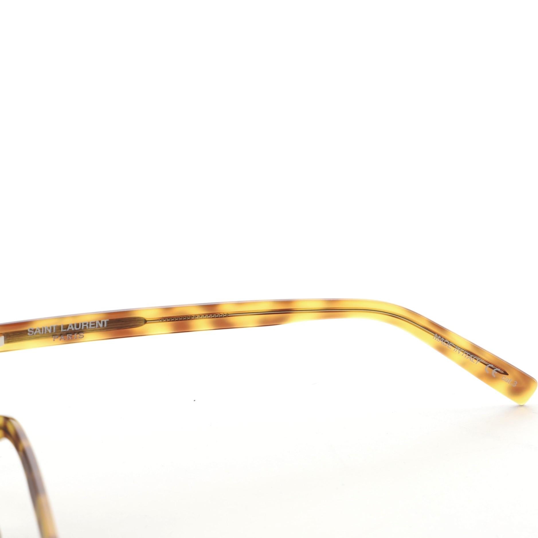 Saint Laurent Slim Wayfarer Sunglasses Tortoise Acetate Brown In Good Condition For Sale In Irvine, CA
