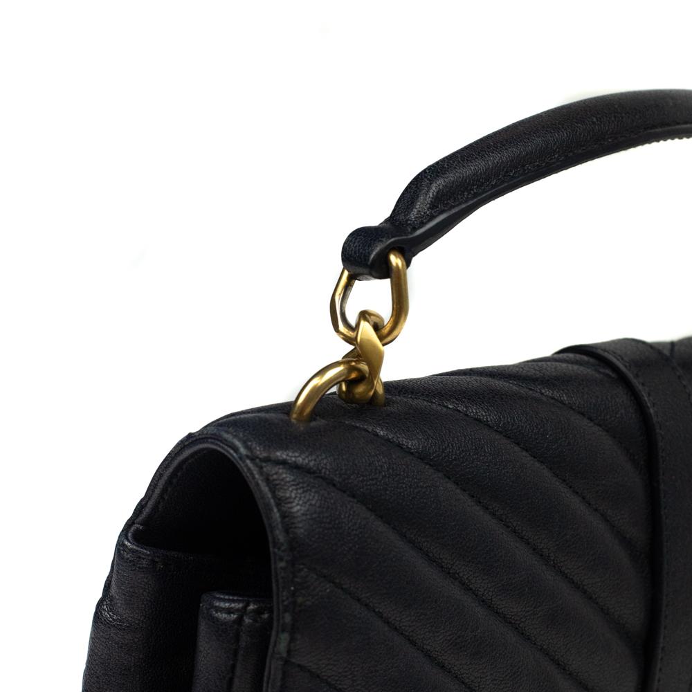 SAINT LAURENT, Small College in black leather 5