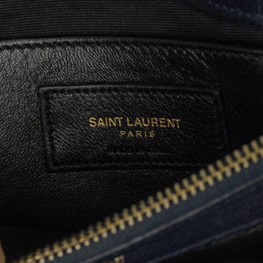 SAINT LAURENT, Small College in black leather In Good Condition In Clichy, FR