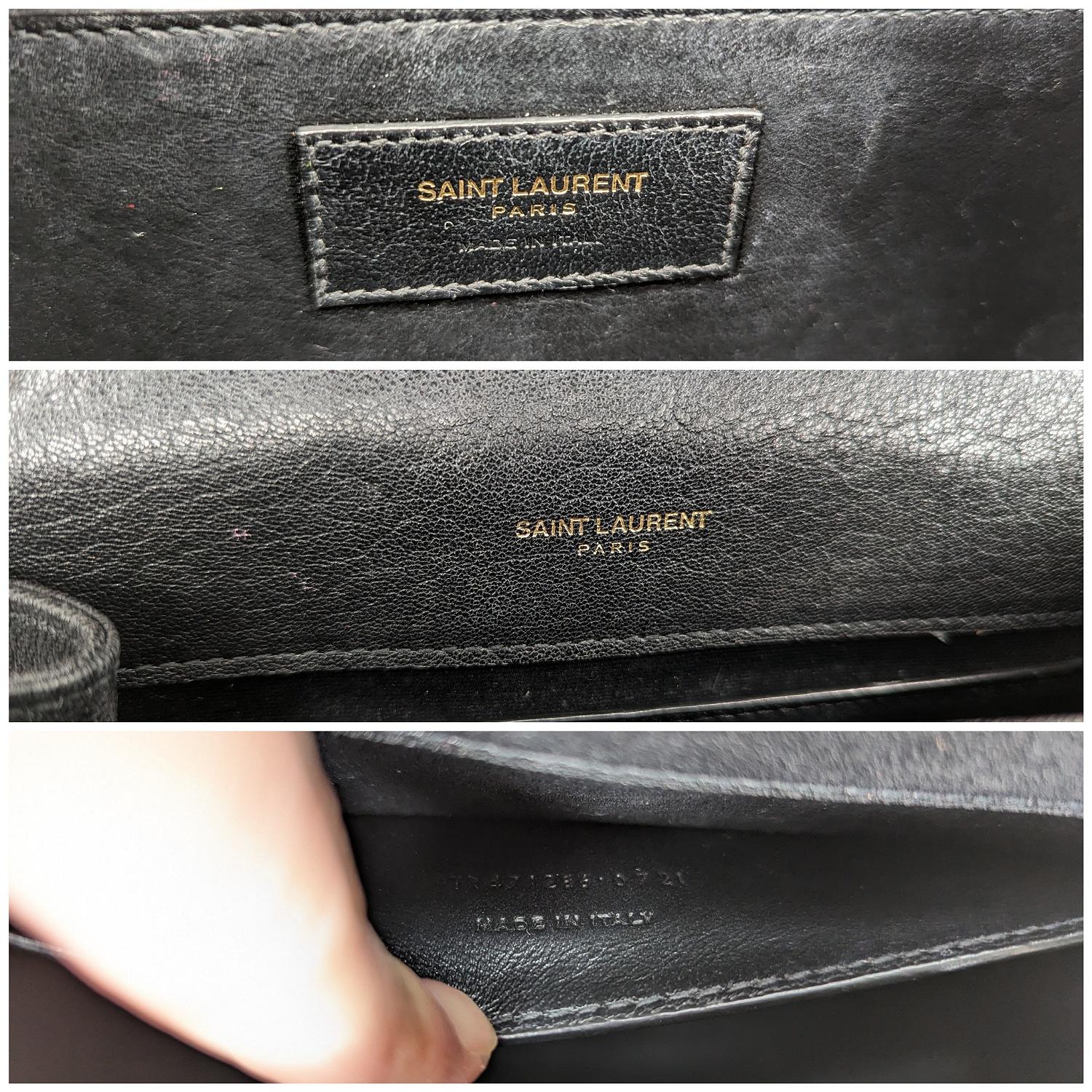 Women's Saint Laurent Small Kate Chevron Suede & Leather Shoulder Bag