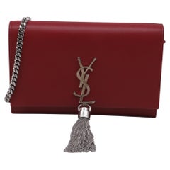 Saint Laurent Small Kate Tassel Shoulder Bag in Red Leather
