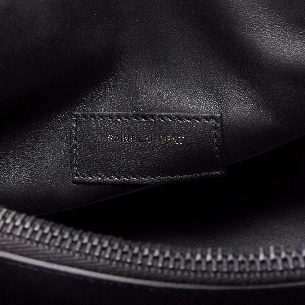 SAINT LAURENT Small Sac De Jour matte black stamped croc tote bag For Sale 7