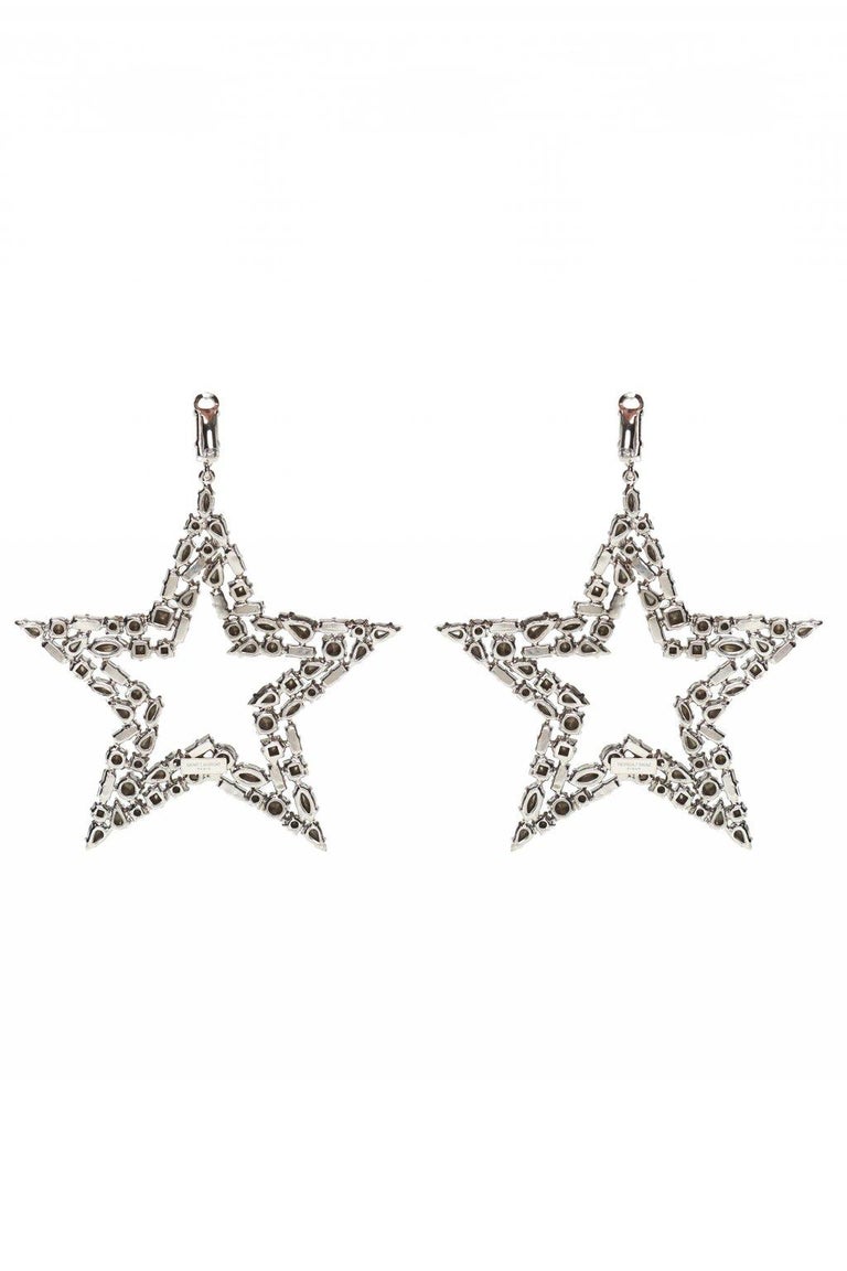 Saint Laurent Smoking Crystal Star Drop Earrings At 1stdibs