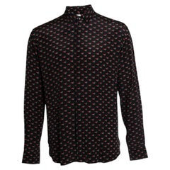 Saint Laurent, smoking lips heart print shirt 2017