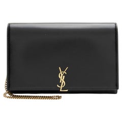 Saint Laurent Smooth Calfskin Monogram Cassandre Chain Wallet