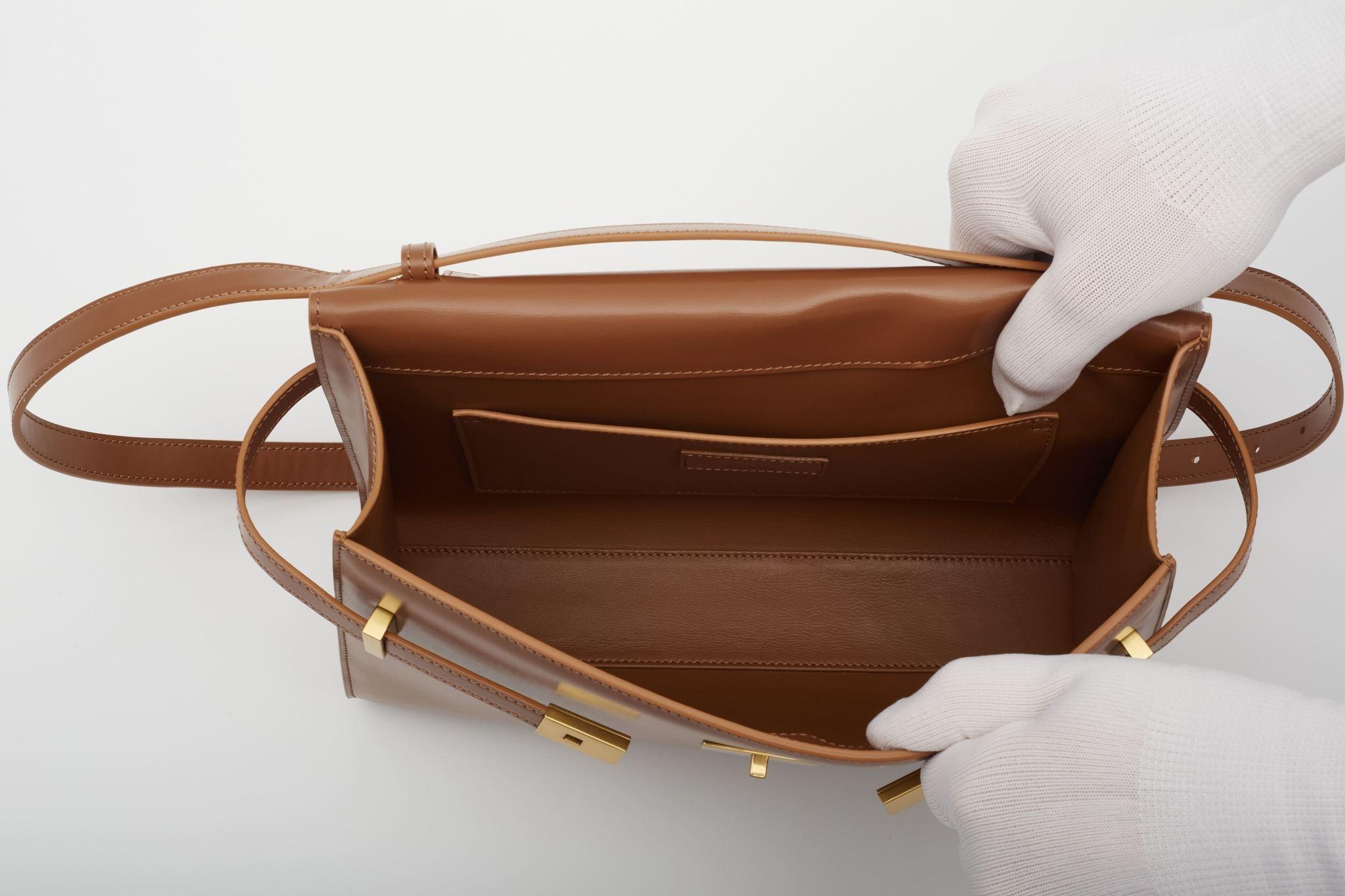 Saint Laurent Smooth Calfskin Medium Manhattan Shoulder Bag Cognac 2