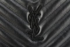 Saint Laurent So Black Calfskin Matelasse Monogram Lou Belt Bag 9sl616s