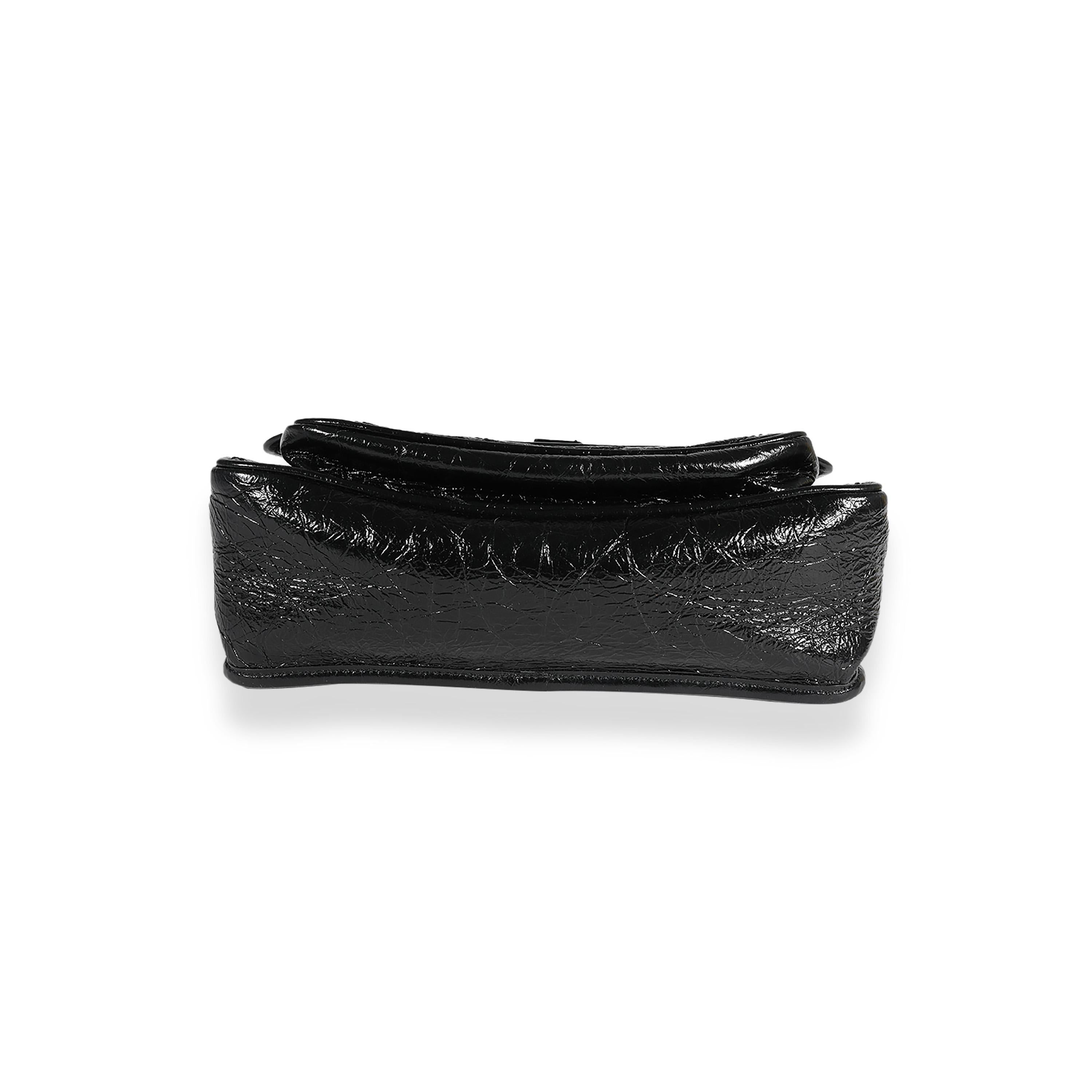 Women's Saint Laurent So Black Crinkled Vintage Leather Medium Niki Flap Bag