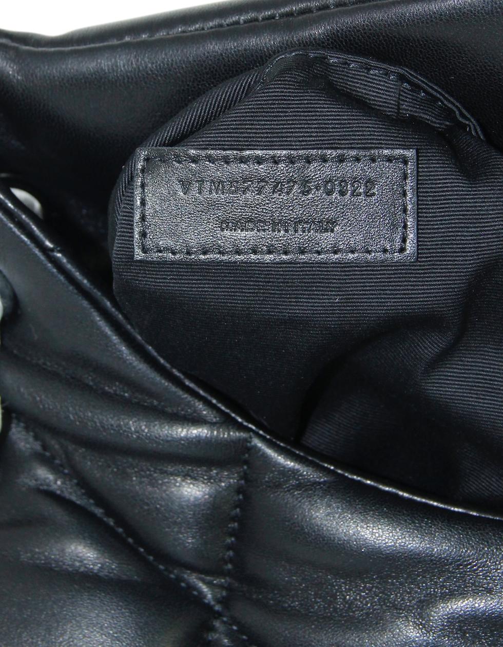 Saint Laurent So Black Leather Medium Loulou Puffer Bag For Sale 3