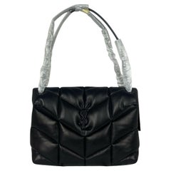 Saint Laurent So Black Leather Medium Loulou Puffer Bag