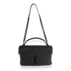 Saint Laurent So Black Matelassé Leather Large College Bag
