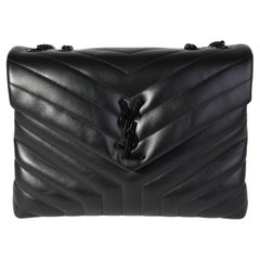 Saint Laurent So Black Matelassé Leather Medium Loulou Bag