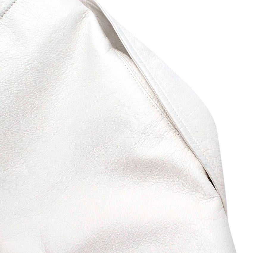 Saint Laurent Soft Lambskin Off-White Biker Jacket - Size US 6 5