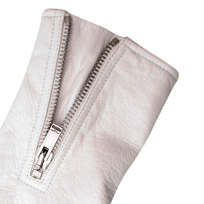 Saint Laurent Soft Lambskin Off-White Biker Jacket - Size US 6 2