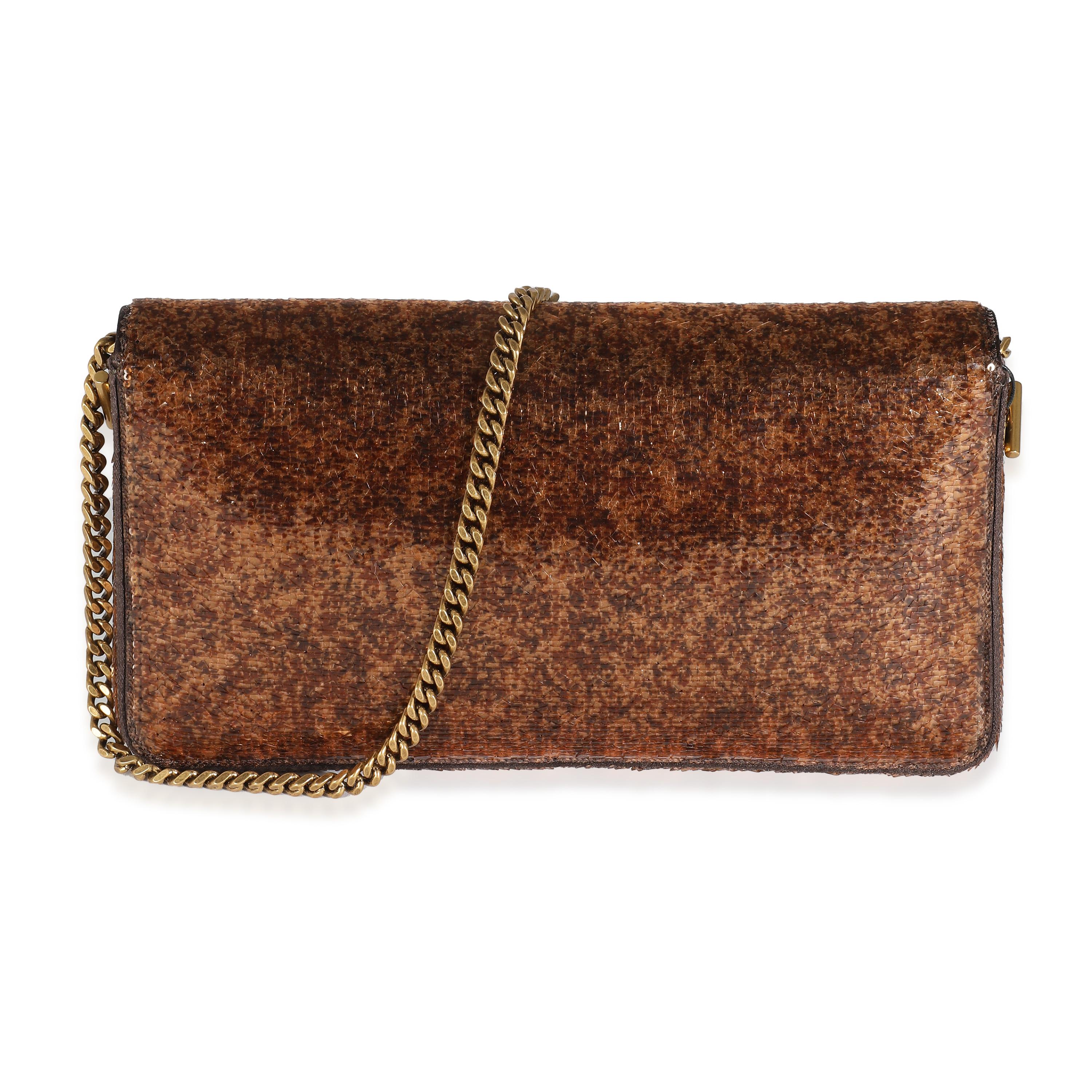 Listing Title: Saint Laurent Spicy Chocolate Sequin Medium Kate 99 Bag
SKU: 143149
Condition: Pre-owned 
Handbag Condition: Excellent
Condition Comments: Item is in excellent condition and displays light signs of wear. Minor scratching along