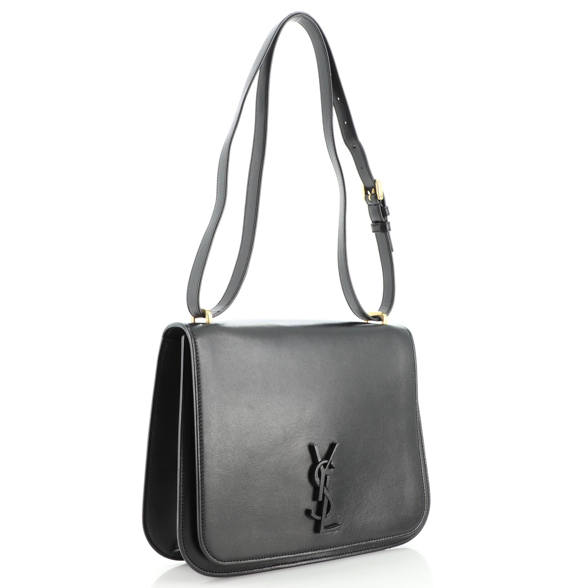 Saint Laurent Spontini Satteltasche aus Leder Medium (Schwarz)
