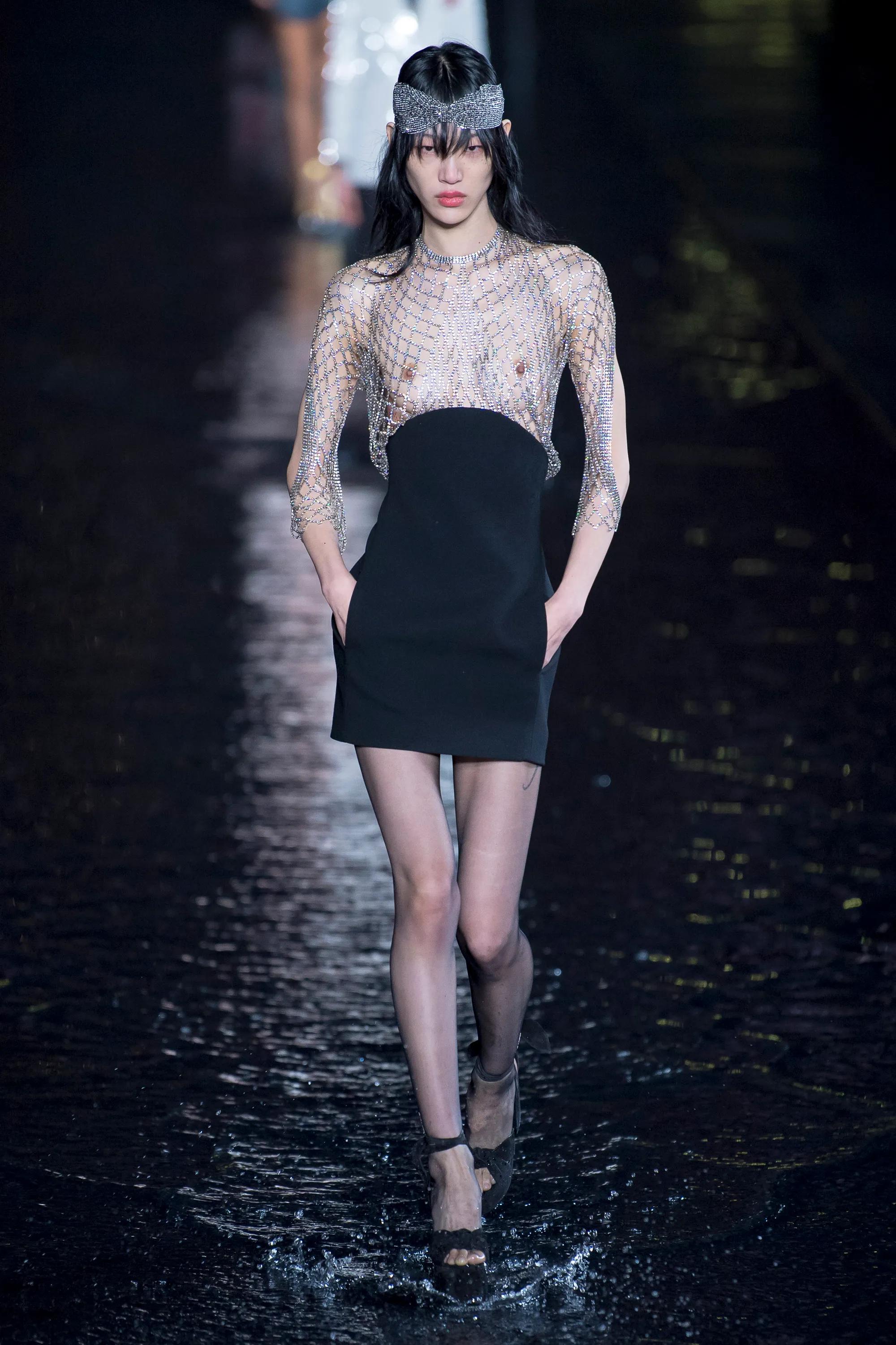 Women's Saint Laurent Spring 2019 Runway Black Suede 
