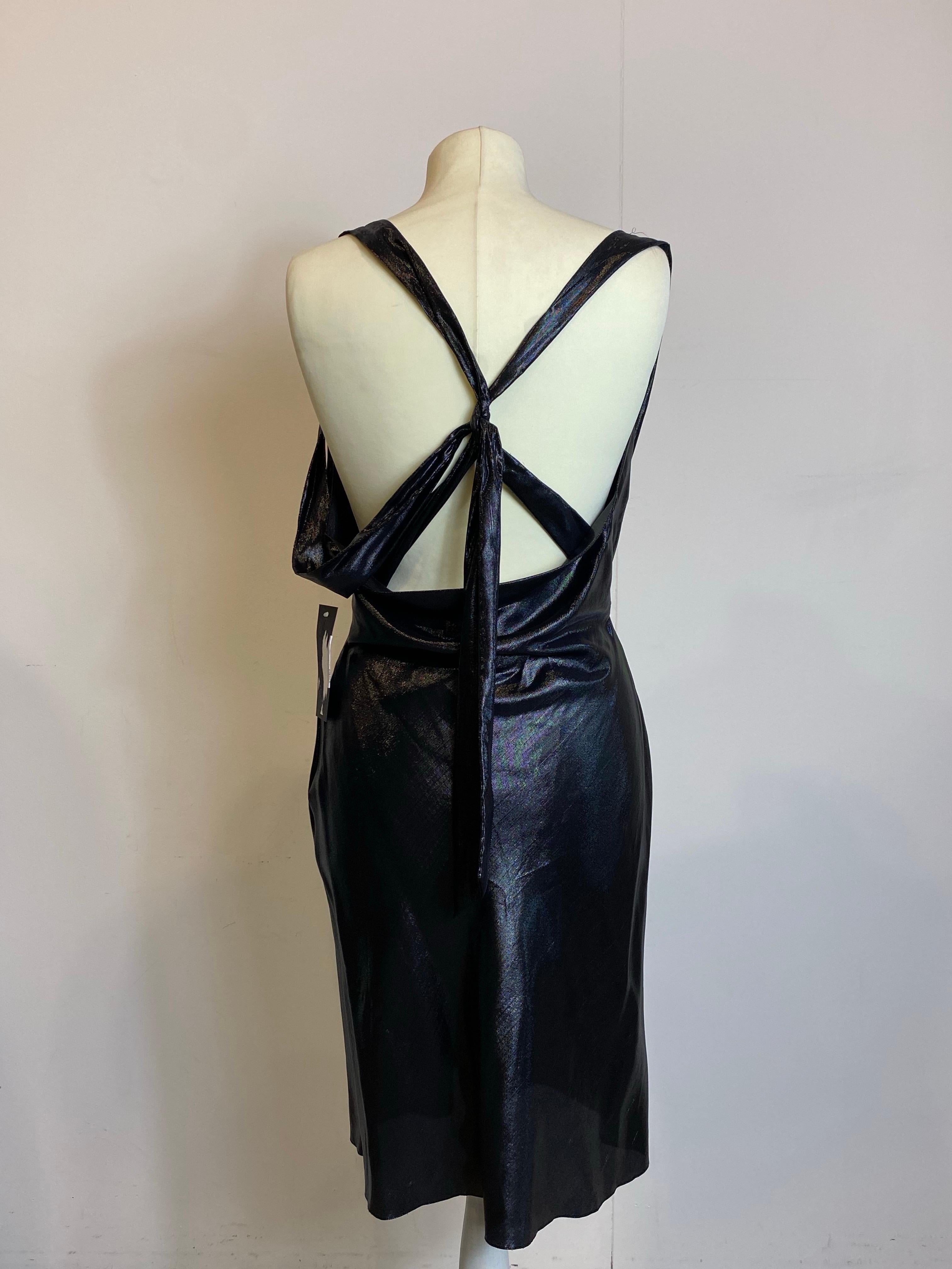 Saint Laurent SS 2016 lamè mini Vestido negro en Nuevo estado para la venta en Carnate, IT