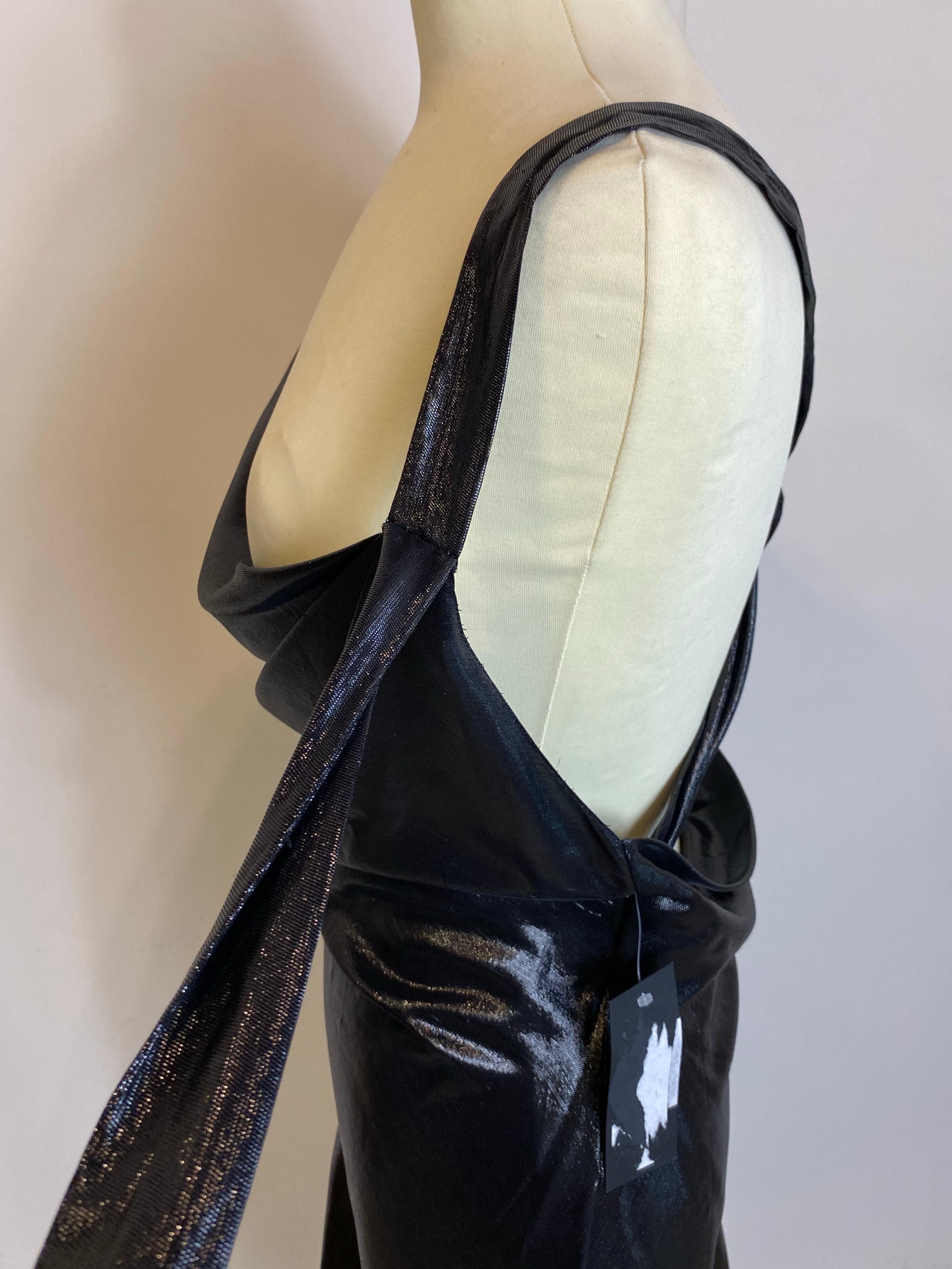 Saint Laurent SS 2016 lamè mini Vestido negro en venta 1