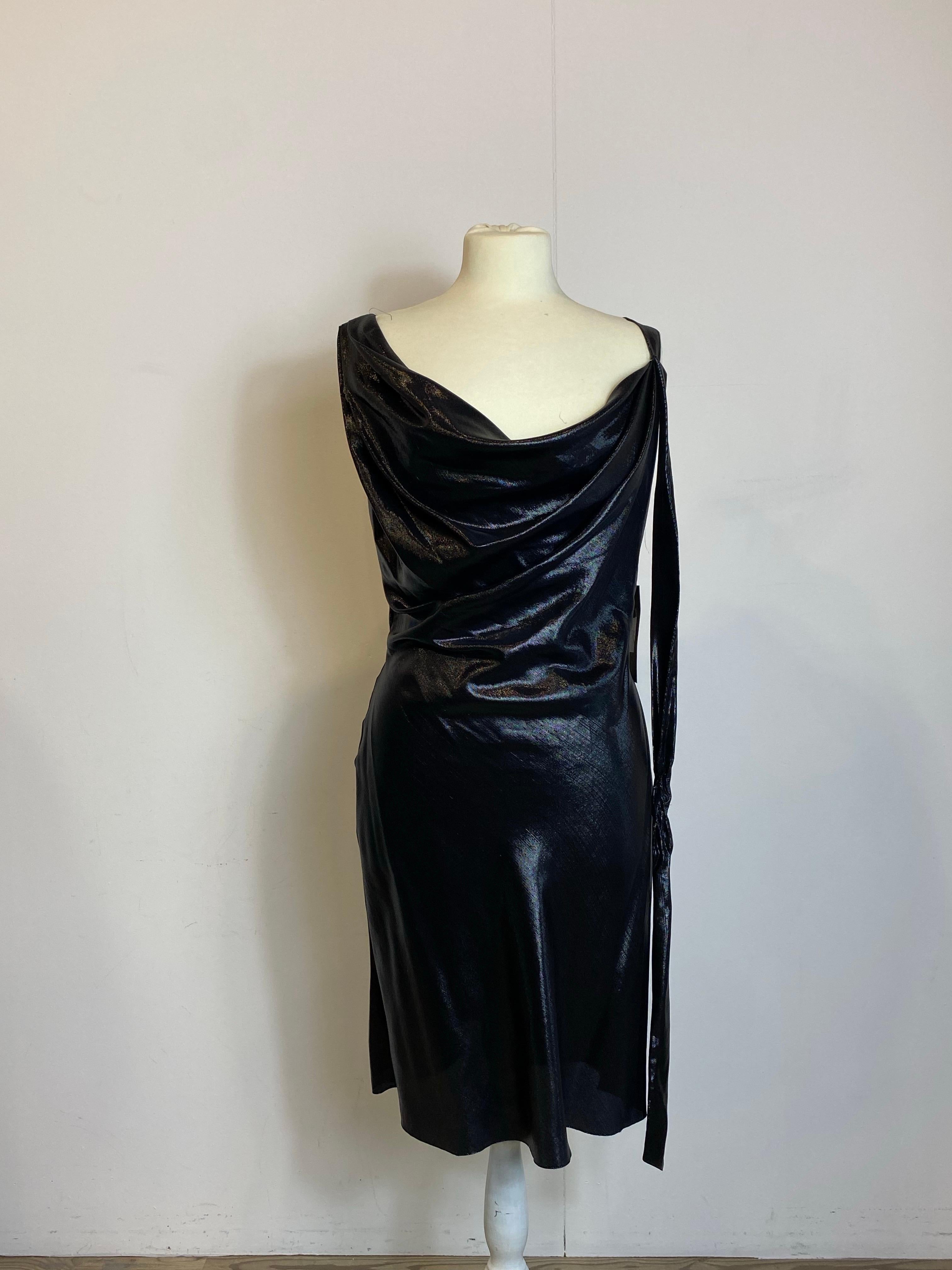 Saint Laurent SS 2016 lamè mini Black Dress 3