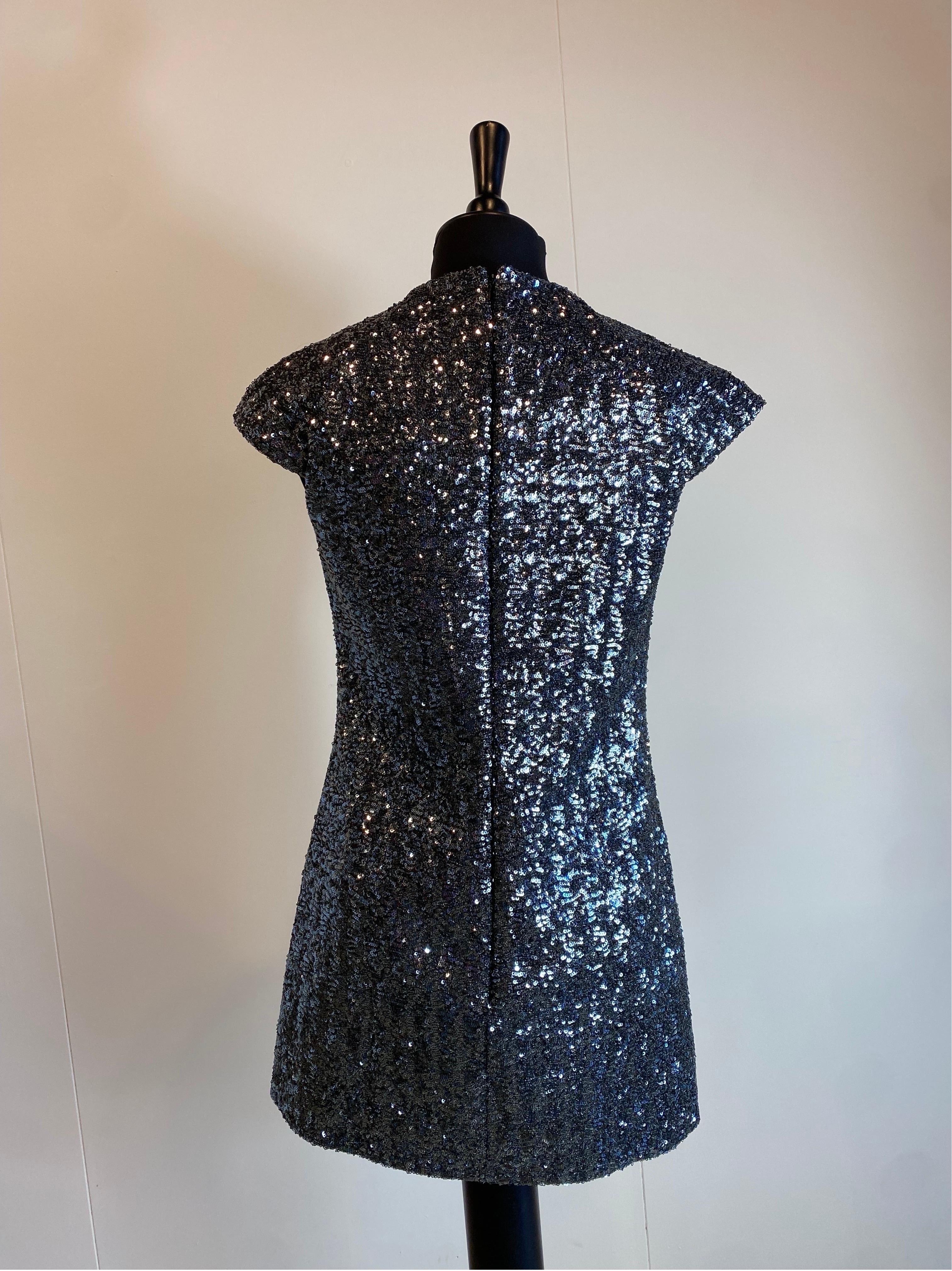 Saint Laurent SS 2019 RTW Sequins mini Dress For Sale 2