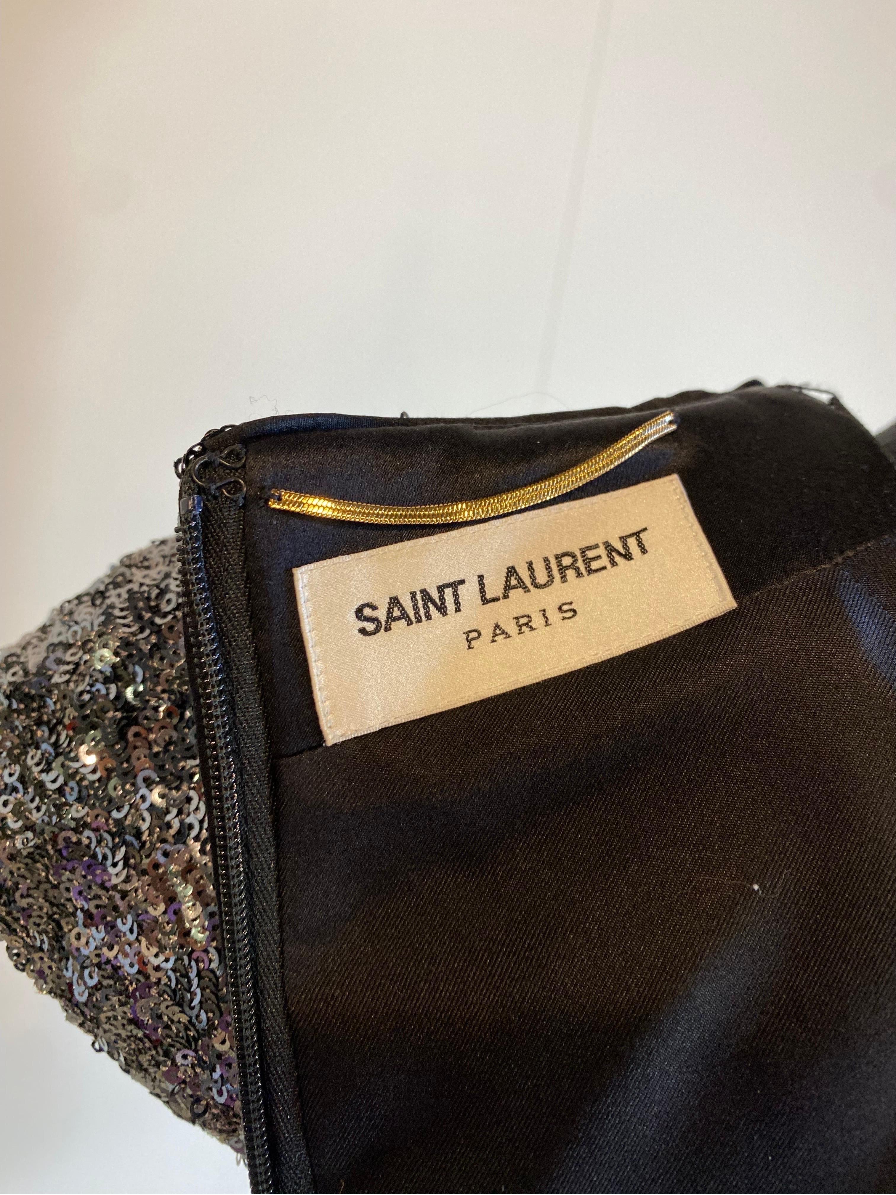 Saint Laurent SS 2019 RTW Sequins mini Dress For Sale 3