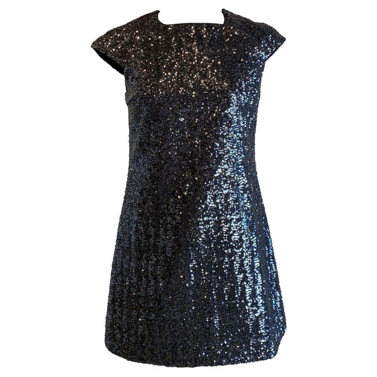 Saint Laurent SS 2019 RTW Sequins mini Dress For Sale at 1stDibs