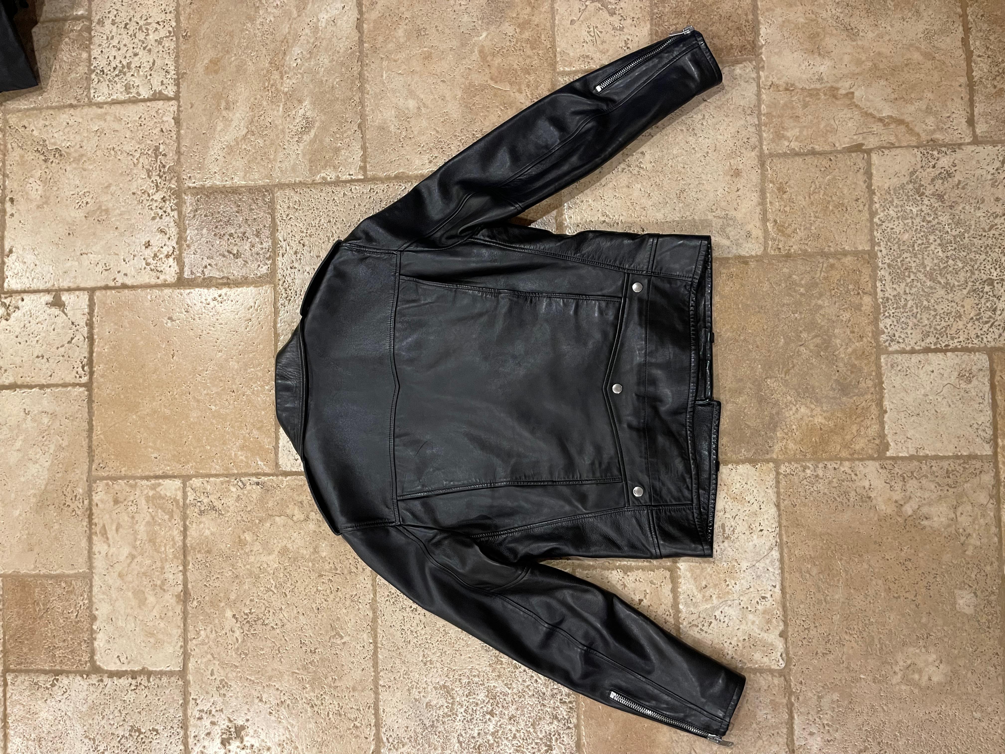 Saint Laurent SS16 L01 Lamb Leather Biker Jacket - Hedi Era size 52 For Sale 4