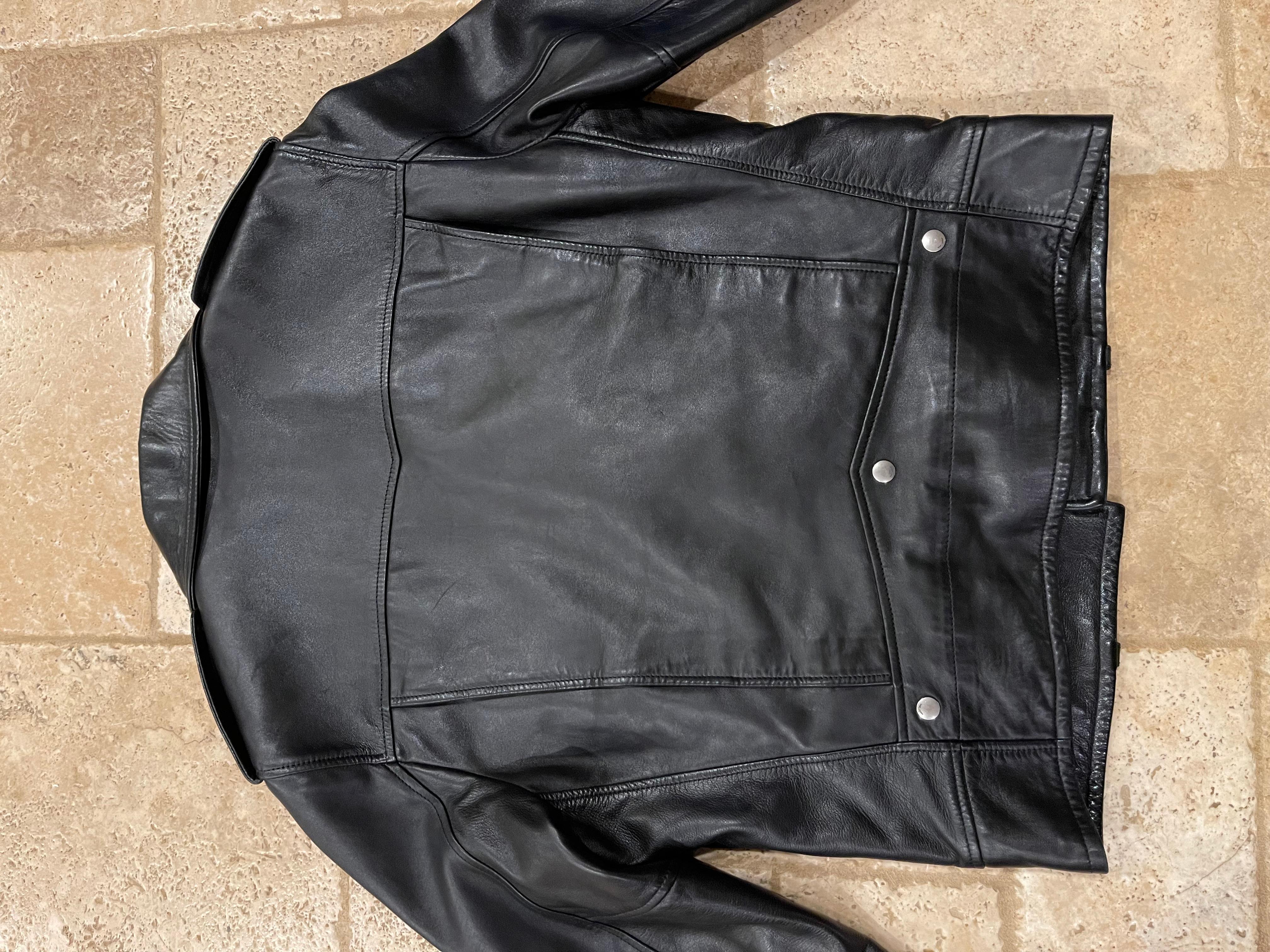 Saint Laurent SS16 L01 Lamb Leather Biker Jacket - Hedi Era size 52 For Sale 5