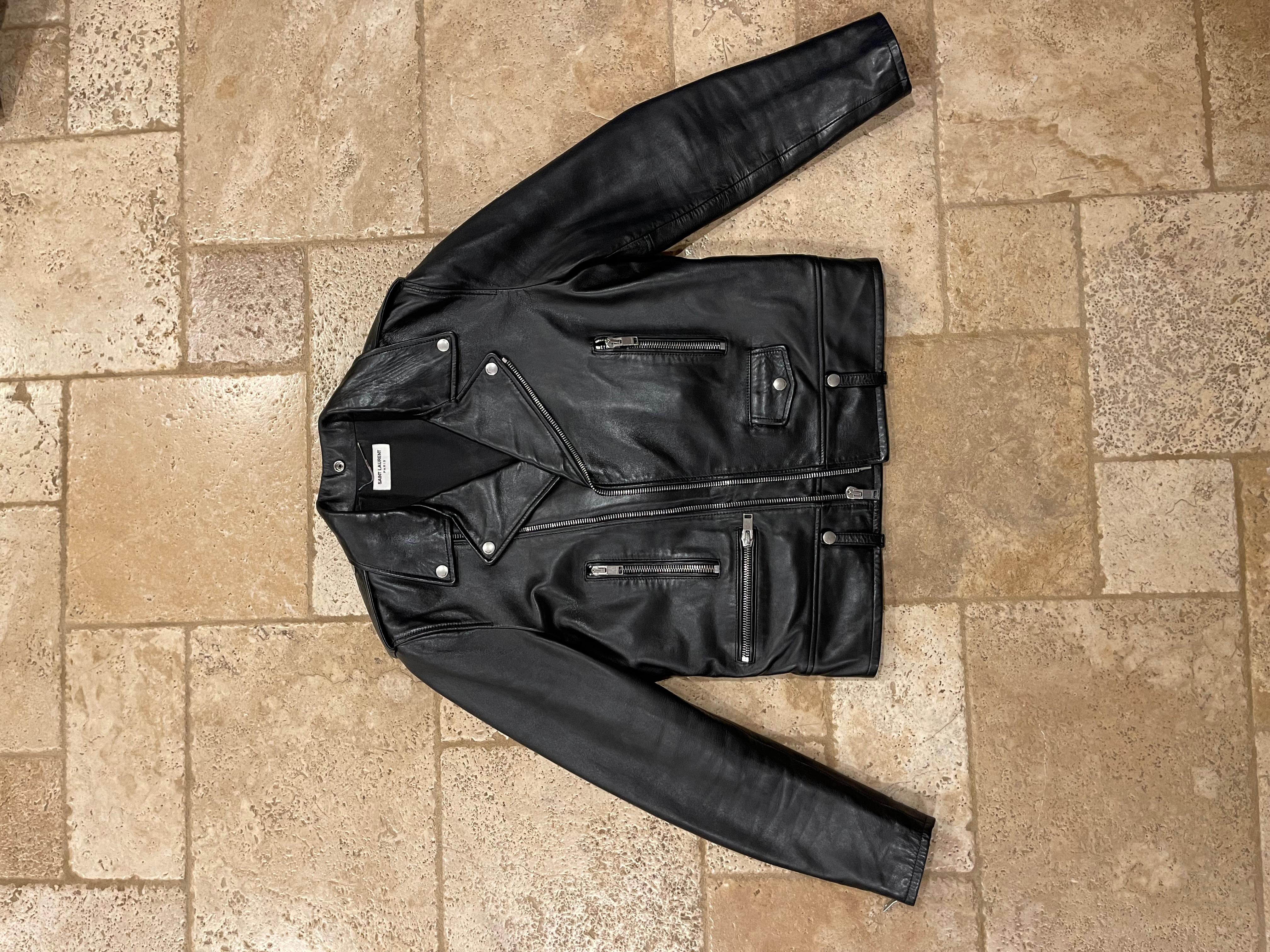 Saint Laurent SS16 L01 Lamb Leather Biker Jacket - Hedi Era size 52