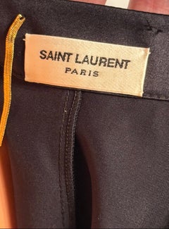 Saint Laurent SS16 Lustrous Silk Halter neck Top Black FR 34 Neck tie Sleeveless