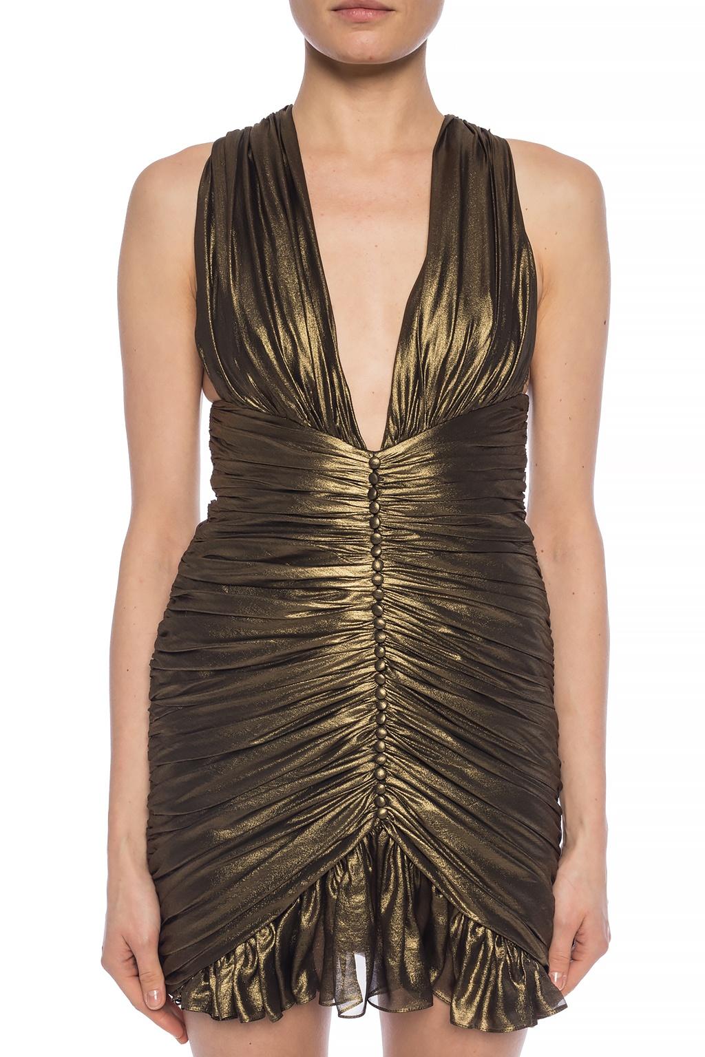 gold ruched dress