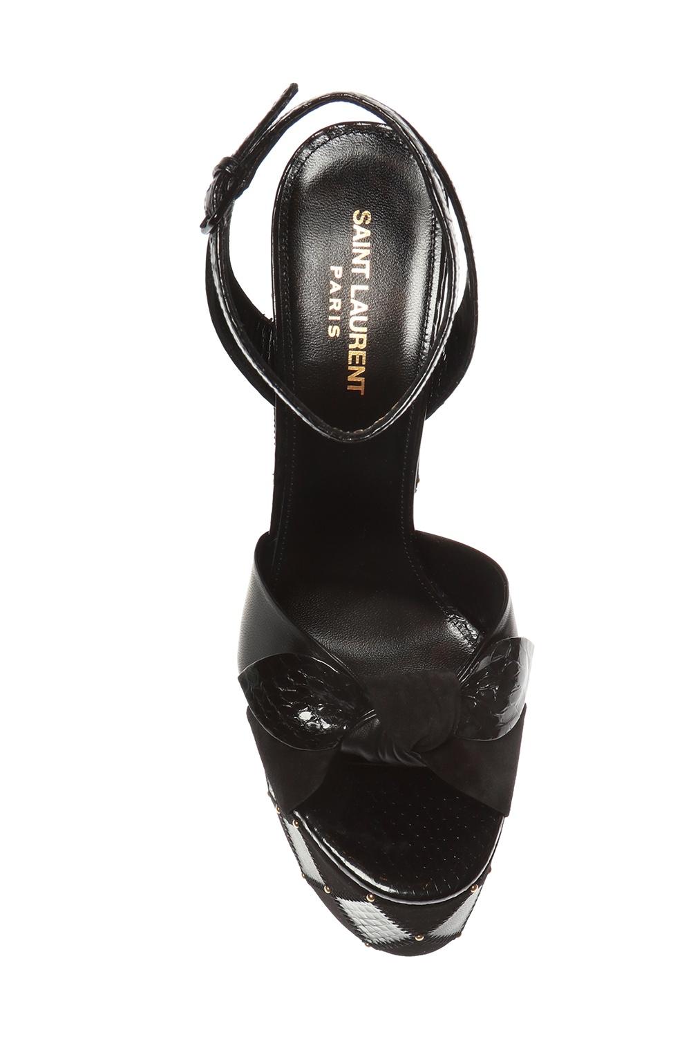 paige studded suede platform sandals in black