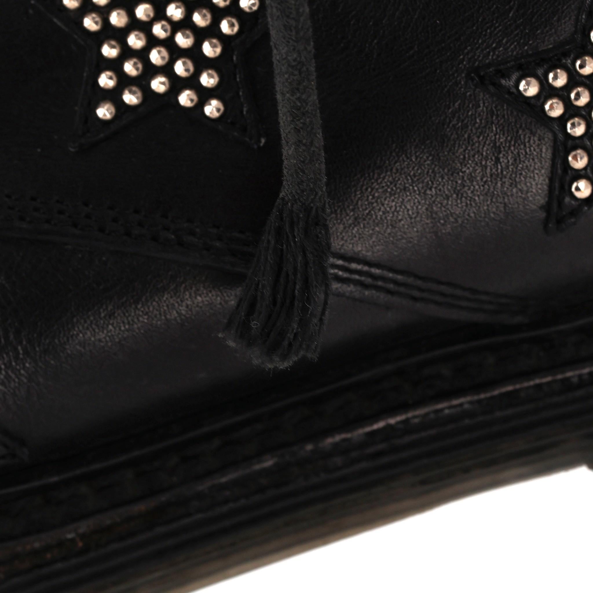 Saint Laurent Star Studded Leather Combat Boots 3