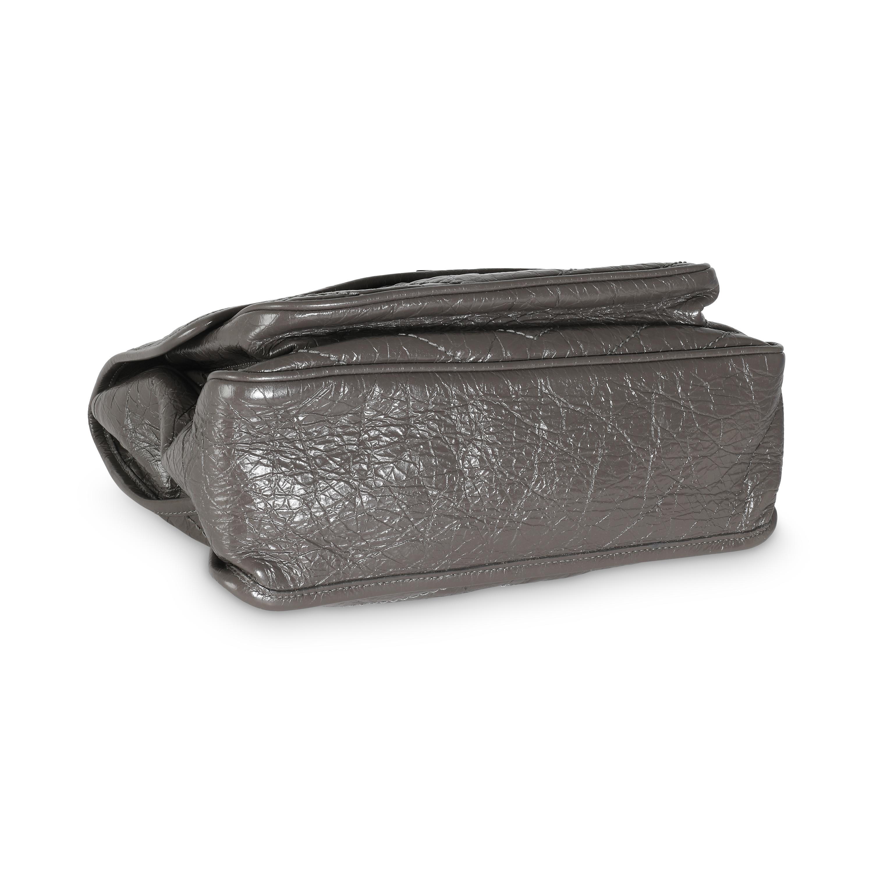 Women's or Men's Saint Laurent Storm Crinkled Calfskin Matelasse Medium Niki Chain Satchel For Sale