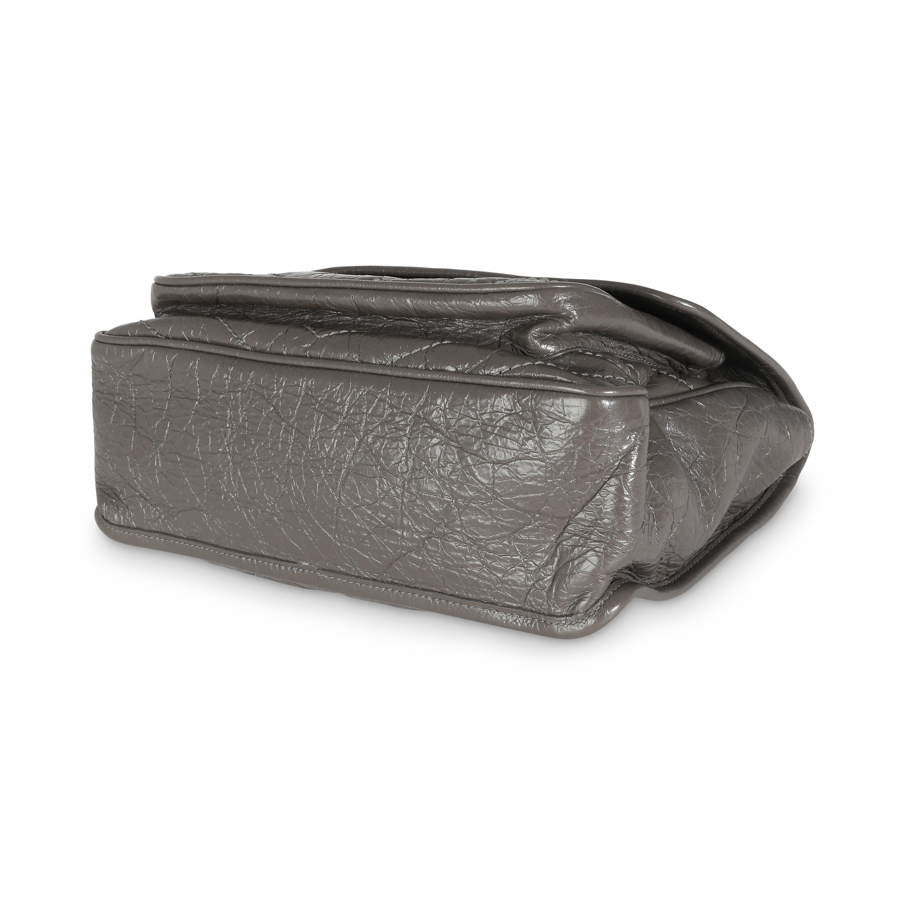 Saint Laurent Storm Crinkled Calfskin Matelasse Medium Niki Chain Satchel For Sale 2