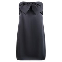 Saint Laurent Strapless Little Black Mini Dress with Oversized Bow