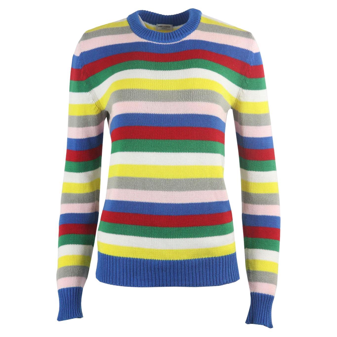 Saint Laurent Striped Cotton Knitted Sweater XSmall