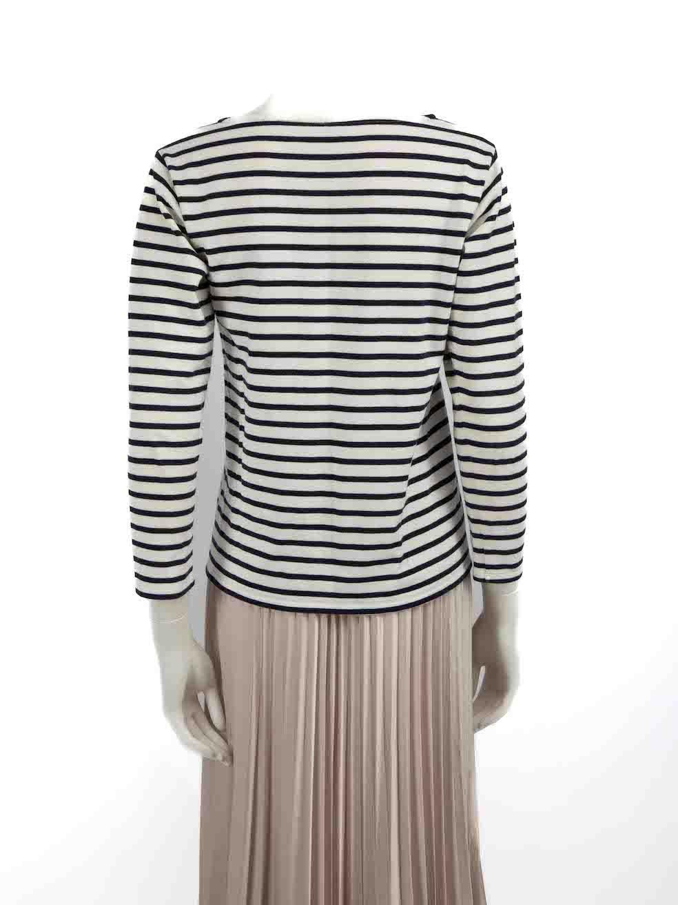Saint Laurent Striped Long Sleeves Top Size L In Good Condition For Sale In London, GB