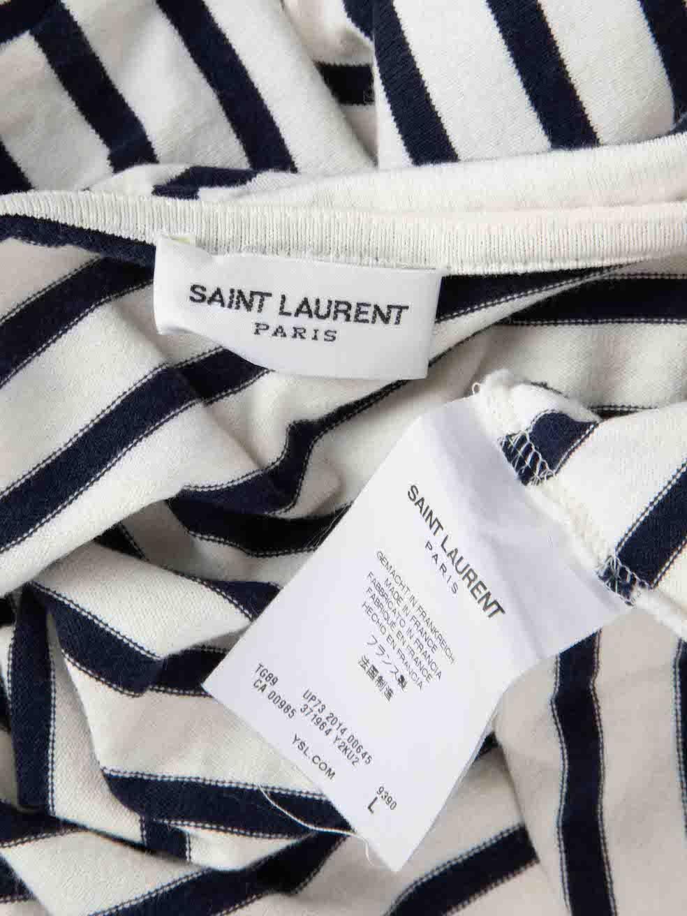 Saint Laurent Striped Long Sleeves Top Size L For Sale 2