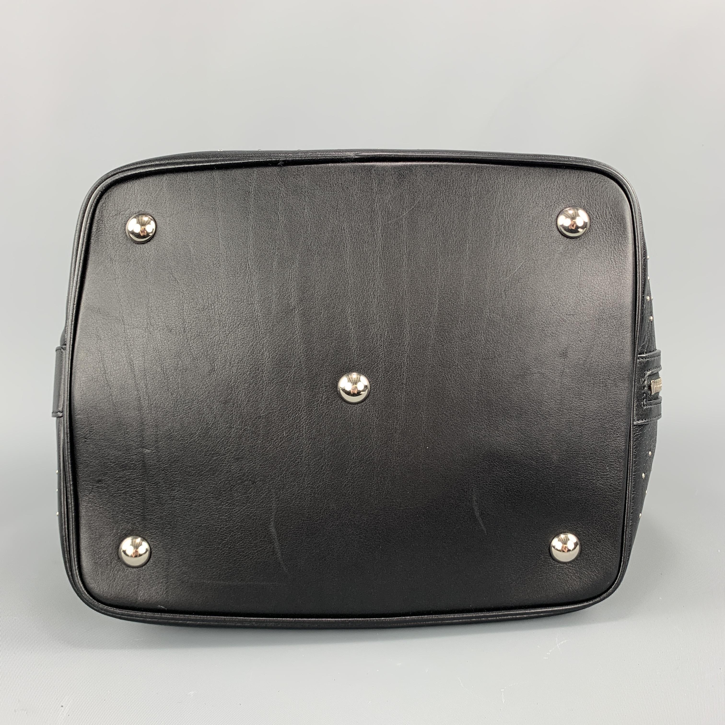 Women's SAINT LAURENT Studded Black Leather Emmanuelle Bucket Bag