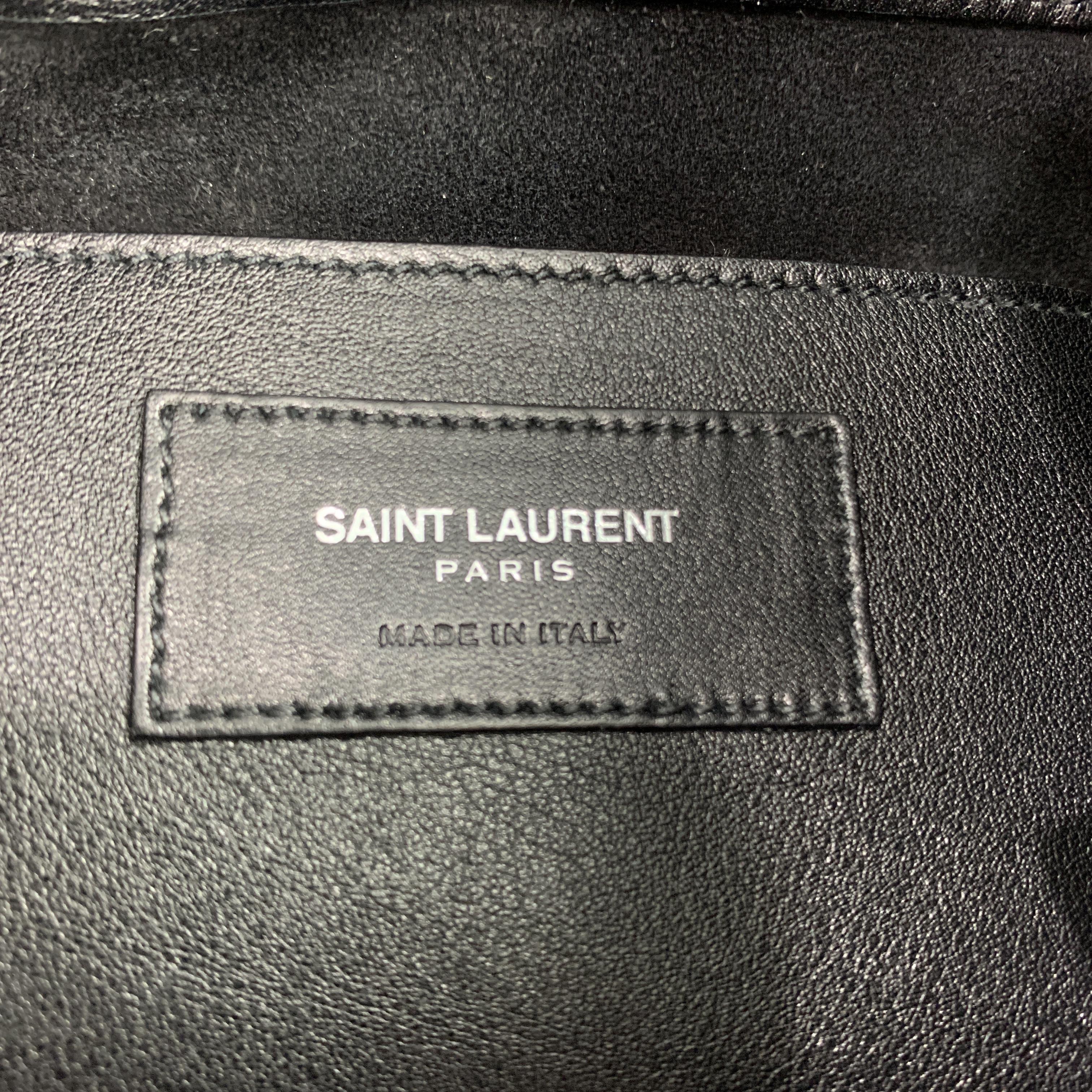 SAINT LAURENT Studded Black Leather Emmanuelle Bucket Bag 2