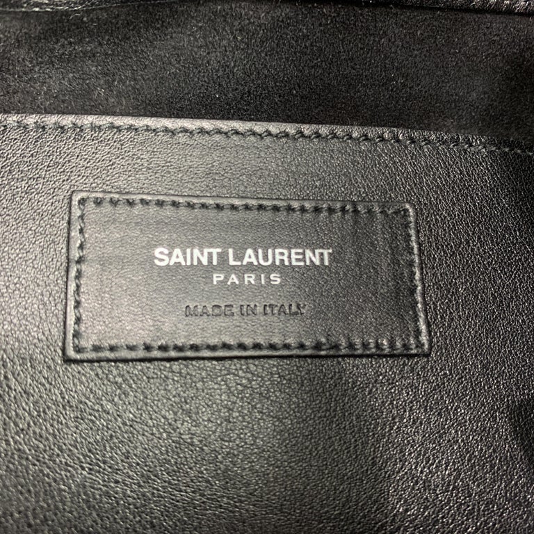 SAINT LAURENT Studded Black Leather Emmanuelle Bucket Bag at 1stDibs ...