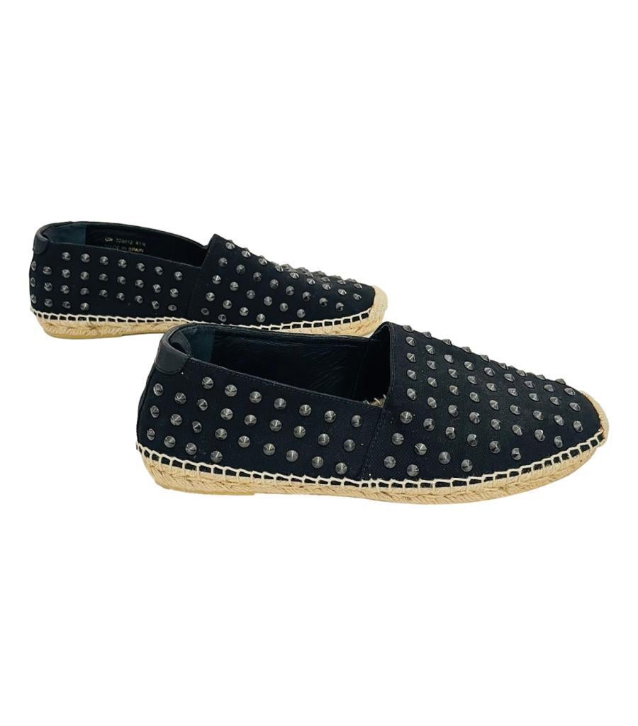 Noir Saint Laurent Espadrilles cloutées en vente