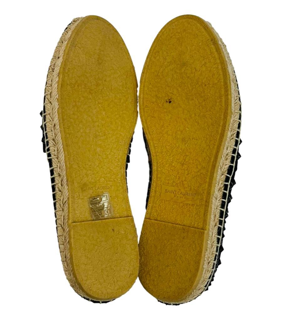 Saint Laurent Studded Canvas Espadrilles For Sale 2