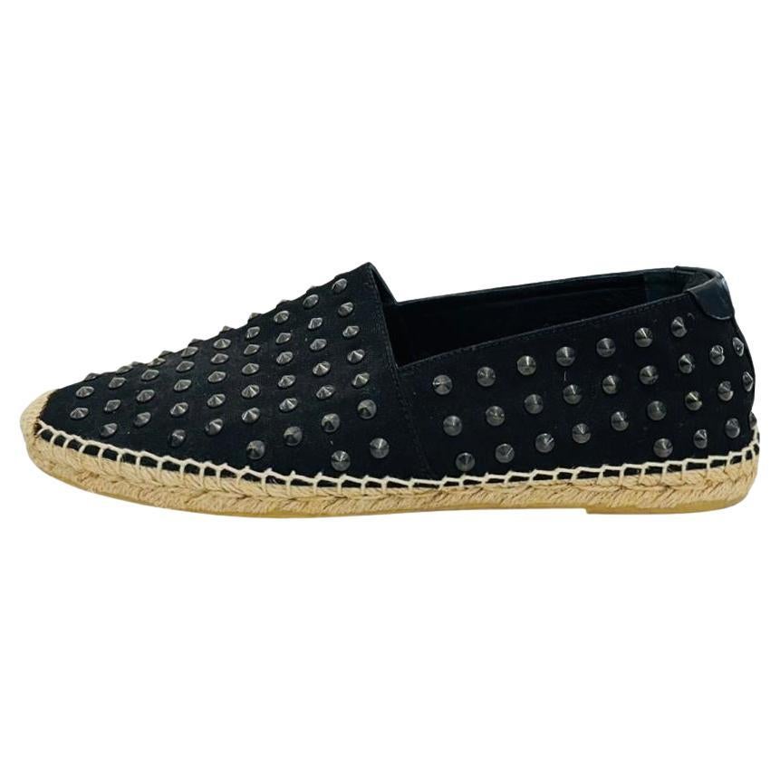 Saint Laurent Studded Canvas Espadrilles For Sale