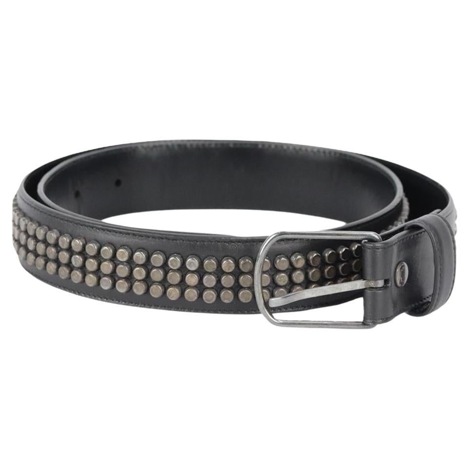 Saint Laurent Studded Leather Belt 80 Cm For Sale at 1stDibs