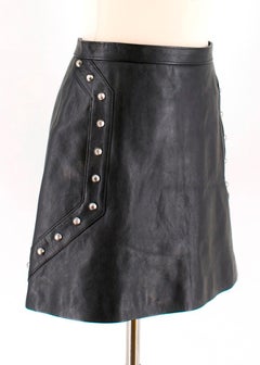 Saint Laurent studded leather mini skirt FR 40