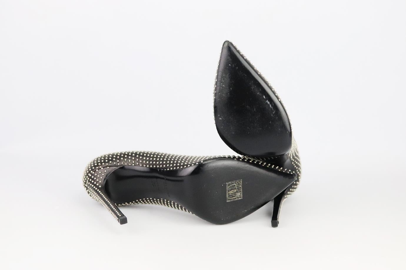 Saint Laurent Leder-Pumps mit Nieten EU 38 UK 5 US 8 im Zustand „Hervorragend“ in London, GB